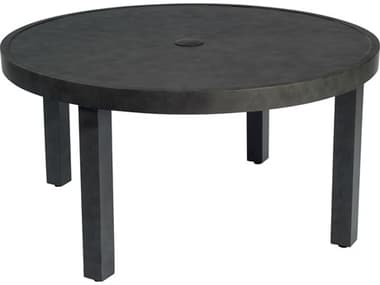 Woodard Closeout  Essential Aluminum 36'' Round Coffee Table with Umbrella Hole WRCL6Y0637