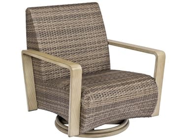 Woodard Closeout Reynolds Wicker Swivel Lounge Chair in Latte WRCLS505015LAT