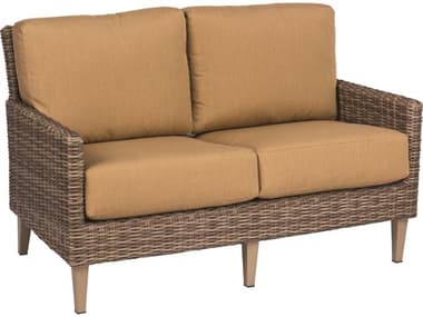 Woodard Closeout Parkway Wicker Loveseat in Driftwood - Frame Only WRCLS524021DFW
