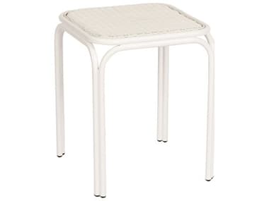 Woodard Closeout Heirloom Aluminum 18'' Square End Table in Pristine White WRCLS570201PWT