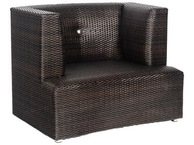 Woodard Closeout  Mcqueen Wicker Lounge Chair in Black Olive WRCLS660011BOL