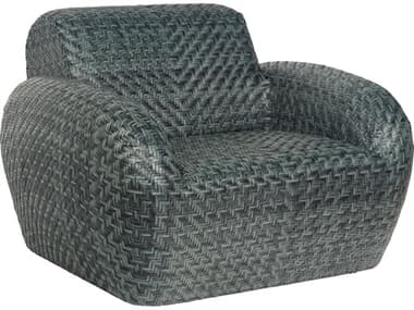 Woodard Closeout Trident Wicker Swivel Lounge Chair in Cobalt Gray WRCLS680015CBG