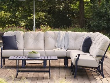 Woodard Cortland Cushion Aluminum Sectional Lounge Set WRCRTLNDCSHSECLNGSET