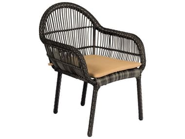 Woodard Cape Wicker Charcoal Gray Cape Dining Arm Chair WRS508501