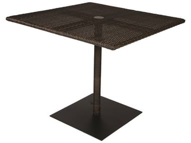 Woodard Whitecraft All-Weather Wicker 36'' Square Dining Table with Umbrella Hole WRS593736