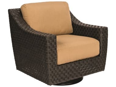Woodard Cooper Wicker Amazon Mahogany Swivel Lounge Chair WRS640015
