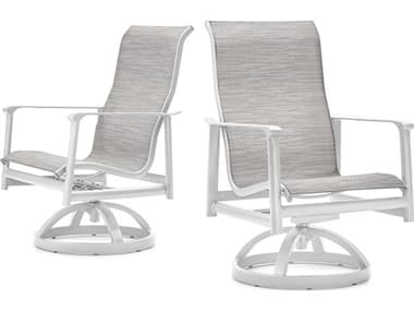 Winston Aspen Sling Aluminum Swivel Rocker Dining Arm Chair - Sold in 2 Packs WSAPS2PCMMST