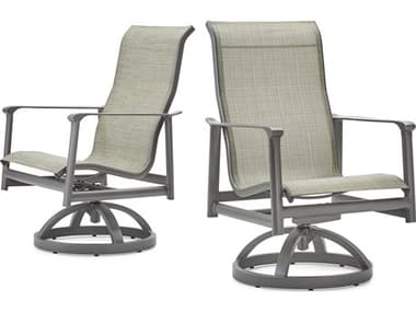 Winston Aspen Sling Aluminum Swivel Rocker Dining Arm Chair - Sold in 2 Packs WSAPS2PCMWTK