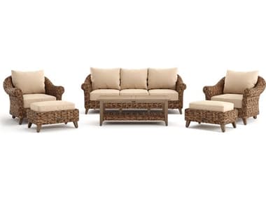 Winston Quick Ship Cayman Wicker Aluminum  Heritage Brown 6 Piece Lounge Set WSCAY6PCSST2O