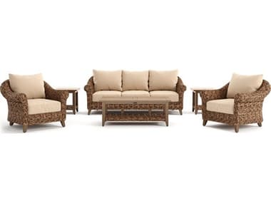 Winston Quick Ship Cayman Wicker Aluminum  Heritage Brown 6 Piece Lounge Set WSCAY6PCSST2ST