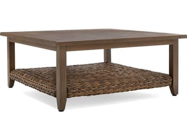 Winston Quick Ship Cayman Wicker Heritage Brown Aluminum 42'' Square Chat Table WSHQ19042CT