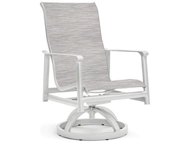 Winston Aspen Sling Quick Ship Aluminum Ultra High Back Swivel Rocker Dining Chair in Clay Sky WSHQ22049