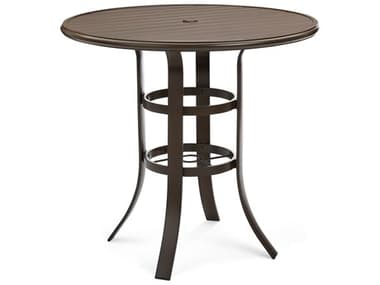 Winston Quick Ship Table Aluminum Round Bar Table with Umbrella Hole WSHQ37542BHJAV
