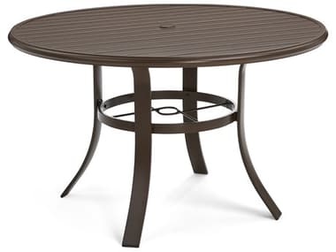 Winston Quick Ship Table Aluminum Round Dining Table with Umbrella Hole WSHQ37548JAV