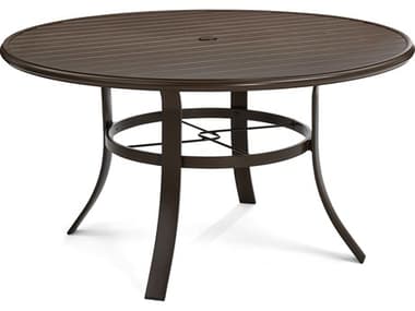 Winston Quick Ship Table Aluminum Round Dining Table with Umbrella Hole WSHQ37554JAV
