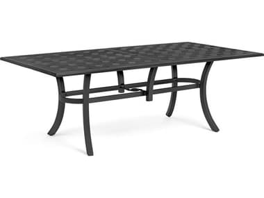 Winston Quick Ship Table Aluminum 85''W x 42''D Rectangular Dining Table with Umbrella Hole WSHQ37584