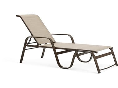 Winston Quick Ship Seagrove II Sling Java Aluminum Stackable Chaise Lounge in Pueblo Dune - Sold in Twos WSHQ6229R