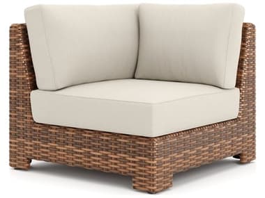Winston Quick Ship Nico Sectional Antique Chestnut Wicker Corner Lounge Chair WSHQ70032