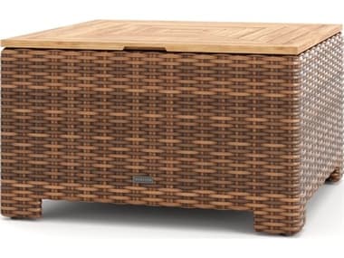 Winston Quick Ship Nico Sectional Antique Chestnut Wicker 36'' Square Chat / Corner Table WSHQ70036CT