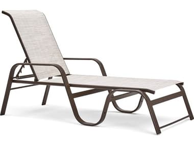 Winston Key West Sling Quick Ship Aluminum Java Adjustable Stacking Chaise Lounge in Oyster Pearl WSHQ7229J481