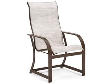 Winston Key West Sling Quick Ship Aluminum Java Ultra High Back Dining Arm Chair in Oyster Pearl WSHQ8041J481