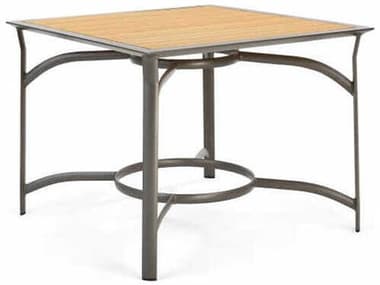 Winston Harper Aluminum Stackable Square Counter Table with Umbrella Hole WSM64042BST