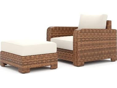 Winston Quick Ship Nico Sectional Wicker Antique Chestnut 2 Piece Lounge Set WSNIC2PC
