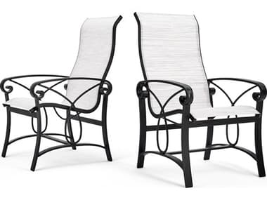 Winston Quick Ship Palazzo Sling Aluminum 2 Pack Ultra High Back Dining Chairs WSPAL2PCD