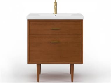 Water Creation Brandy Satin Gold Vanity in Honey Walnut with Satin Gold Single Faucet WTCBD30CR06HW000NH0106