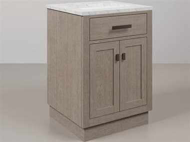Water Creation Chestnut Single Sink Carrara White Marble Countertop Bath Vanity In Grey Oak with Oil Rubbed Bronze Hardware WTCCH24CW03GK000000000