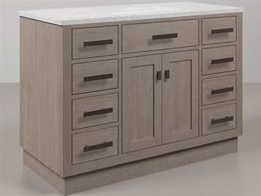 Water Creation Chestnut Single Sink Carrara White Marble Countertop Bath Vanity In Grey Oak with Oil Rubbed Bronze Hardware WTCCH48CW03GK000000000