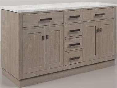 Water Creation Chestnut Double Sink Carrara White Marble Countertop Bath Vanity In Grey Oak with Oil Rubbed Bronze Hardware WTCCH60CW03GK000000000