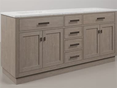 Water Creation Chestnut Double Sink Carrara White Marble Countertop Bath Vanity In Grey Oak with Oil Rubbed Bronze Hardware WTCCH72CW03GK000000000