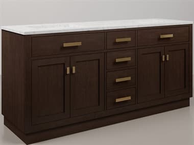 Water Creation Chestnut Double Sink Carrara White Marble Countertop Bath Vanity In Brown Oak with Satin Gold Hardware WTCCH72CW06BK000000000