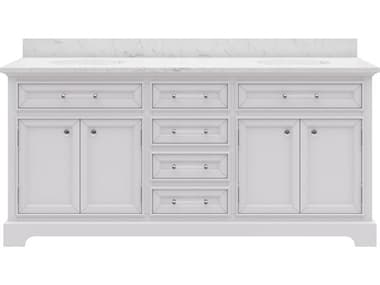 Water Creation Derby Pure White Double Sink Bathroom Vanity WTCDE72CW01PW000000000