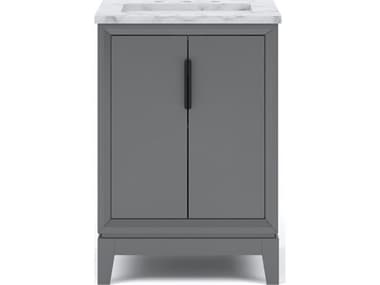 Water Creation Elizabeth Single Sink Carrara White Marble Vanity In Cashmere Grey WTCEL24CW03CG000000000