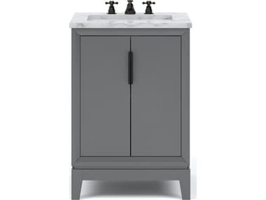 Water Creation Elizabeth Single Sink Carrara White Marble Vanity In Cashmere Grey  With Faucet WTCEL24CW03CG000BX0903