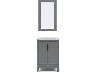 Water Creation Elizabeth Single Sink Carrara White Marble Vanity In Cashmere Grey With Matching Mirror(s) WTCEL24CW03CGR21000000
