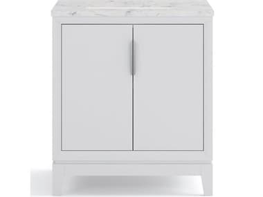 Water Creation Elizabeth Single Sink Carrara White Marble Countertop Bath Vanity In Pure White with Brushed Silver Hardware WTCEL30CW01PW000000000