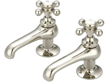 Water Creation Vintage Classic Lavatory Faucets in Polished Nickel With Metal Cross Handles WTCF1000305DX