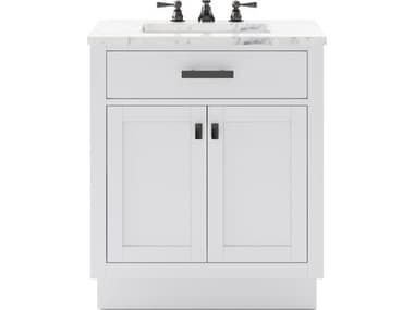 Water Creation Hartford Vanity Single Sink Carrara White Marble Countertop Bath Vanity in Pure White WTCHA30CW03PW000000000