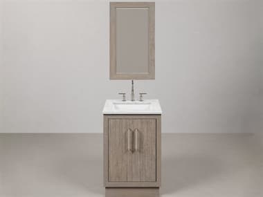 Water Creation Hugo Vanity in Grey Oak with Chrome Hardware and Rectangular Mirror (S) WTCHU24CW01GKR21000000