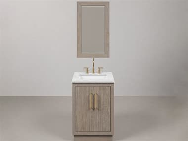 Water Creation Hugo Vanity in Grey Oak with Satin Gold Hardware and Rectangular Mirror (S) WTCHU24CW06GKR21000000