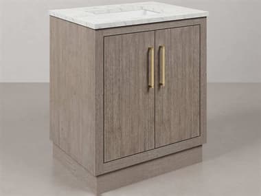Water Creation Hugo Vanity in Grey Oak with Satin Gold Hardware WTCHU30CW06GK000000000