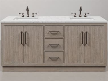 Water Creation Hugo Single Sink Carrara White Marble Countertop Vanity in Grey Oak with Oil Rubbed Bronze Hook Faucet WTCHU72CW03GK000TL1203