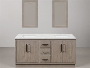 Water Creation Hugo Vanity Single Sink Carrara White Marble Countertop Vanity in Grey Oak with Mirror WTCHU72CW03GKR21000000