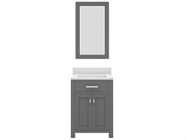 Water Creation Madison Single Sink Carrara White Marble Countertop Bath Vanity in Cashmere Grey with Chrome Hardware and Rectangular Mirror (S) WTCMS24CW01CGR21000000