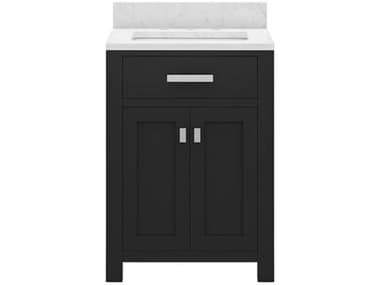 Water Creation Madison Single Sink Carrara White Marble Countertop Bath Vanity in Espresso WTCMS24CW01ES000000000