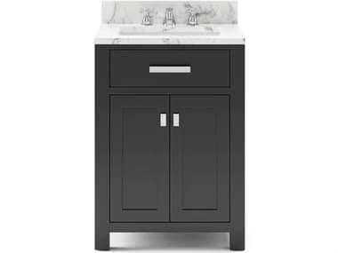 Water Creation Madison Single Sink Carrara White Marble Countertop Bath Vanity in Espresso with Chrome Hardware and Classic Faucet WTCMS24CW01ES000BX0901