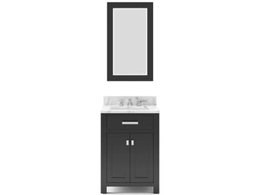 Water Creation Madison Single Sink Carrara White Marble Countertop Bath Vanity in Espresso with Chrome Hardware, Classic Faucet and Rectangular Mirror (S) WTCMS24CW01ESR21BX0901